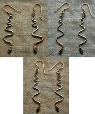 Ohrhänger,Bronze,mit verschiedenen Steinen,-Länge 5,5 cm,Breite 1,3 cm