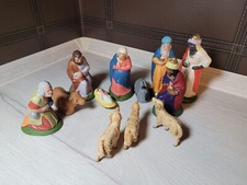 FRIEDEL 12 sehr schöne Krippenfiguren Komplettset Papiermaché (10cm Figuren)