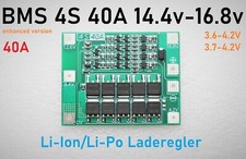 BMS 4S 40A Cell Li-on Li-Po PCB Board Akku Batterie Laderegler Schutz 18650 
