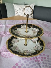 Wunderschöne Etagere, Rudolf Wächter Bavaria, Blumen Gold, Porzellan Etagere