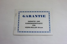 Garantie + Kundendienstkarte Vespa Roller 50 ccm NEU original Piaggio Vintage 