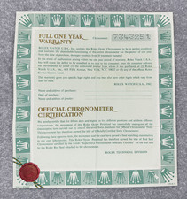 Rolex Blanko Zertifikat USA