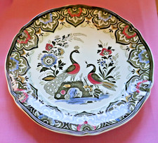 VILLEROY BOCH V&B alt Wandteller Paon grün Wandteller Vögel Ø26,5 mit Aufh 11655