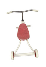 40er 50er Antik Dreirad aus Metall in Rot/Weiß und Holz  True Vintage, Tretrad