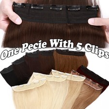 Ein Tressen Clip in Extensions 100% Remy Echthaar Haarverlängerung Haarteil DICK