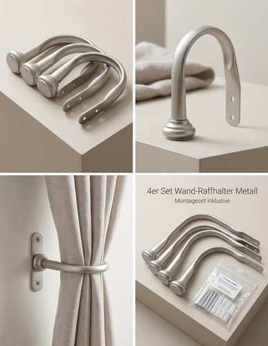 Wand raffhalter 2er - set, metall