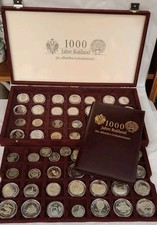 Münzsammlung 62 St. Münzen 1000 Jahre Russland 1980er/90er J. -  1, 3, 5 Rubel