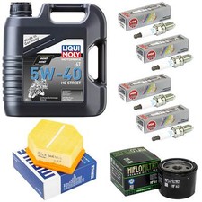 Wartung für BMW K 1200 R S GT K 2005-08 Set Öl 4L Luftfilter Ölfilter Zündkerzen