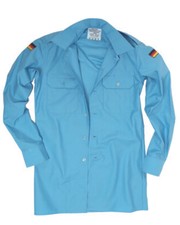 Original Bundeswehr Marine Bordhemd Blau Feuerwehr Hemd BW Diensthemd Aramid