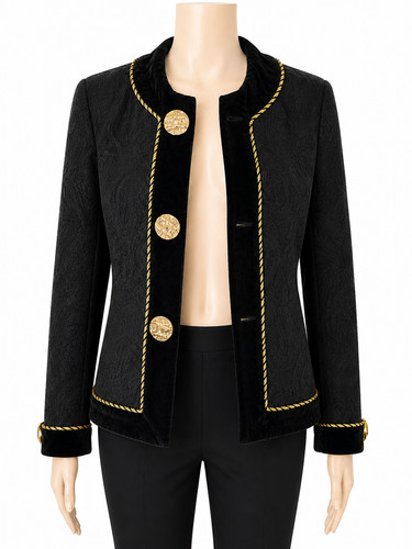 Damen jacke schwarz jacquard - jacke,