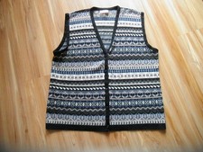 Feine Strickweste, von SURPRISE, Gr.42,schwarz-blau-beige gemustert,gut