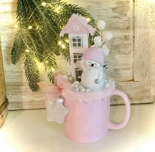 Weihnachts Deko Gesteck Rosa Handarbeit Hygge Geschenk