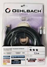 Oehlbach HDMI High Speed Kabel mit Ethernet Shape Magic 750 52457 7,5m