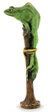 Wiener Bronze Frosch auf Pfahl