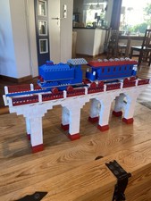 Lego Eisenbahn Brücke weiß im authentischen Retro-Look