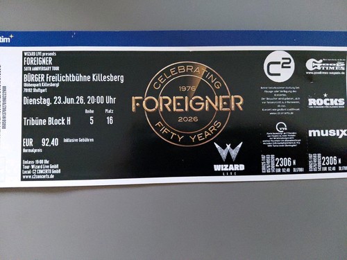 Konzeetkarte foreigner juni - konzeetkarte, 23.juni