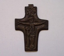 Antikes Pilgerkreuz, Bronze, Jesus und Heiliger Geist