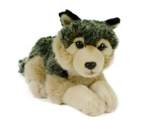 Wolf Kuscheltier liegend 24 cm
