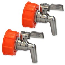 2x Auslaufhahn Edelstahl für