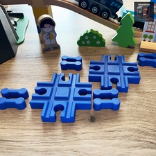 10'er Set Kreuzung für Holzeisenbahnen - kompatibel Brio Ikea Lillabo Eichhorn