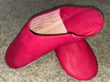 Letzte orientalische marokkanische Babouche / Pantoffel Rot Gr. 42 Leder