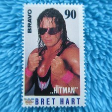 BRET HITMAN HART  Briefmarke Stamp BRAVO WWF WRESTLING