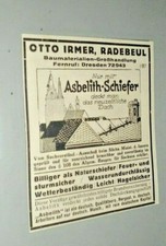 Kleine alte Reklame Werbung Fa. Irmer Radebeul Dachziegel Schiefer