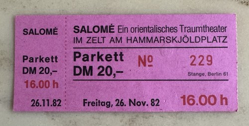 Salome eintrittskarte - salome,,