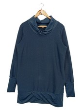 FINSIDE Damen Pullover Gr. 42/XL Blau Rollkragen Casual Strukturmuster