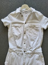 RAINBOW Jeans Overall  Weiß Gr 38 mit Taschen