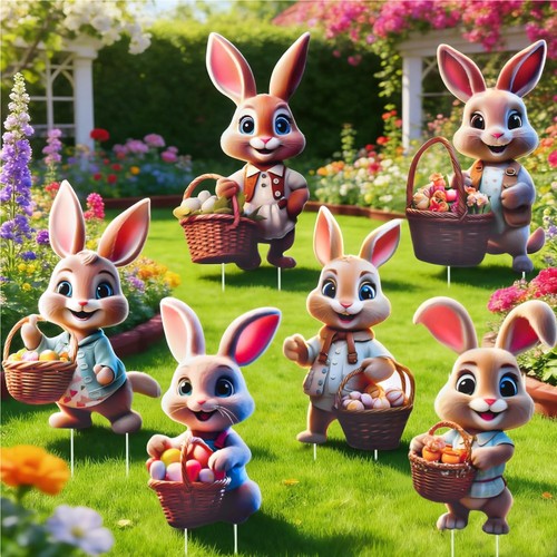Osterhasen gartenstecker - osterhasen,
