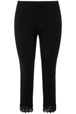 Ulla Popken Damen große Größen 7 8 Leggings Saumspitze Biobaumwolle 747979