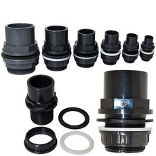 PVC Durchführung Tankdurchführung Tankverschraubung Rohr Klebemuffe Teich Filter
