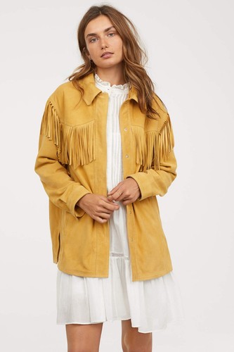 Veloursleder fransen - *h&m,