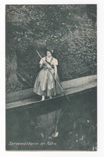 AK Spreewald, Spreewälderin im Kahn, um 1919, unversandt