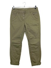 Taifun Damen Stoffhose Gr. 38 Oliv Casual Boyfriend Hose