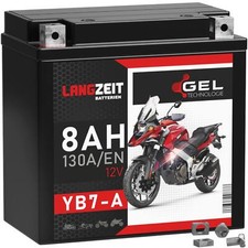Langzeit YB7-A Motorradbatterie Gel 12V 8Ah 130A/EN 50813 CB7-A FB7-A 12N7-4A