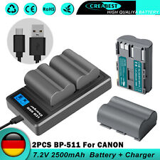 2x BP-511 BP-511A Akku & LCD
