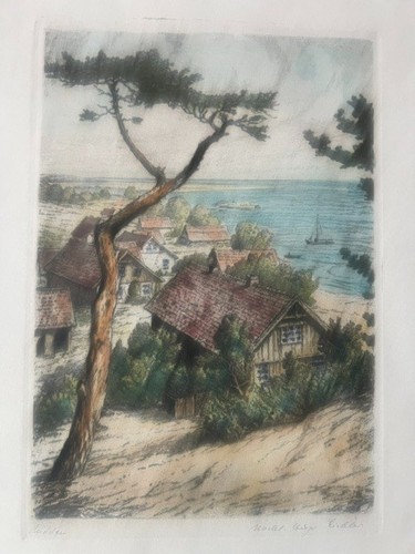 Farblithographie signiert hugo - farblithographie,