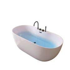 Badewanne freistehend 170cm Standbadewanne Badewanne mit Armatur Acrylwanne
