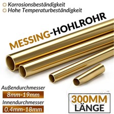 Messing Rohr Messingrohr Rundrohr Außen 0,8-19mm 300mm Länge 0,15-3mm Wandstärke