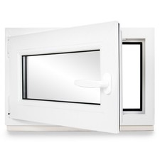 Kellerfenster Kunststoff weiß Dreh-Kipp 100x65 cm(BxH) DIN Links 3 -fach Glas