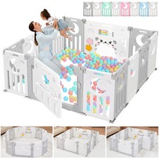 Laufgitter Baby Absperrgitter Faltbar Krabbelgitter Kunststoff Laufstall 150cm