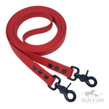 BIOTHANE Zügel REINS geschlossen englisch - 19 mm - rot - BLACK EDITION