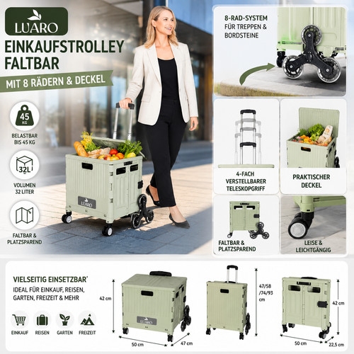 Einkaufstrolley faltbar mit - , 8