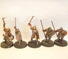 5 ORKS mit Hauptmann zusammen METALL Herr der Ringe Games Workshop Hobbit