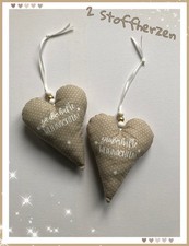 2Stoffherzen★Xmas★Tilda★handarbeit★Weihnachten★Skandinavisch Design★zauberfaden1
