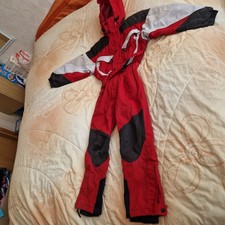 Schneeanzug, Skianzug, WANNABEE, Gr. 140, 10 Jahre,rot/beige/grau, Kapuze Gürtel