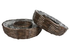 Weide Pflanzring 2er Set - 45 / 40 cm - Pflanzschale Blumenkorb Weidenkranz rund