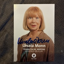 Autogrammkarte Ursula Monn 2025 handsigniert ARD Tierarzt Dr. Mertens